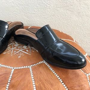 Madewell Elin Patent Leather Black Mules